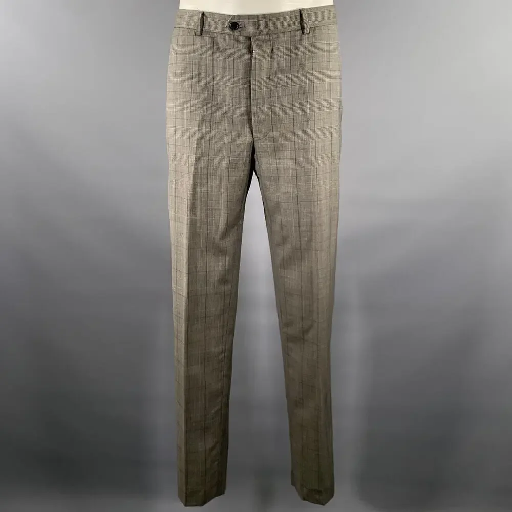 ERMENEGILDO ZEGNA Size 42 Grey Glenn Plaid Wool Blend Suit
